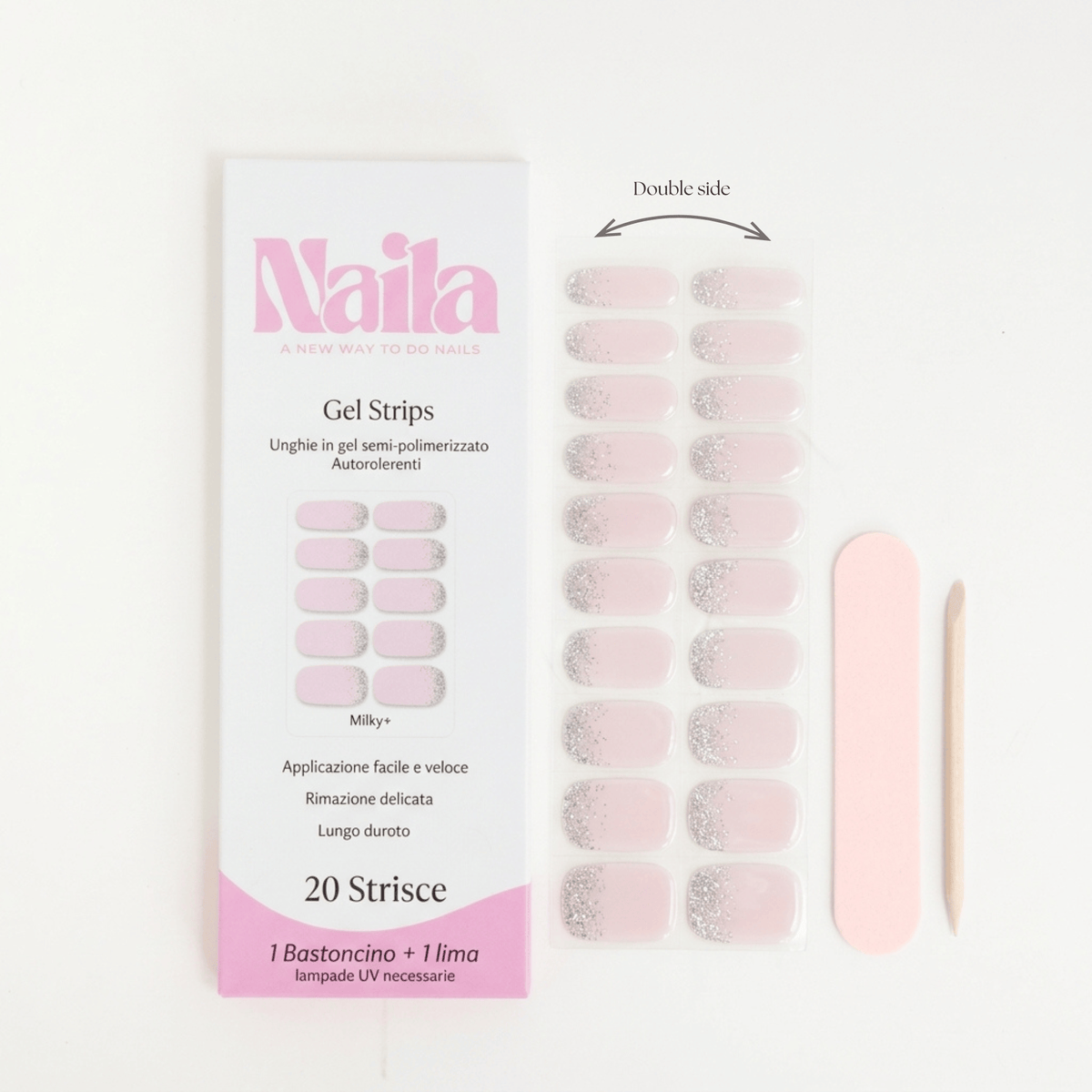 Strisce Gel Bianco lattiginoso Milky+