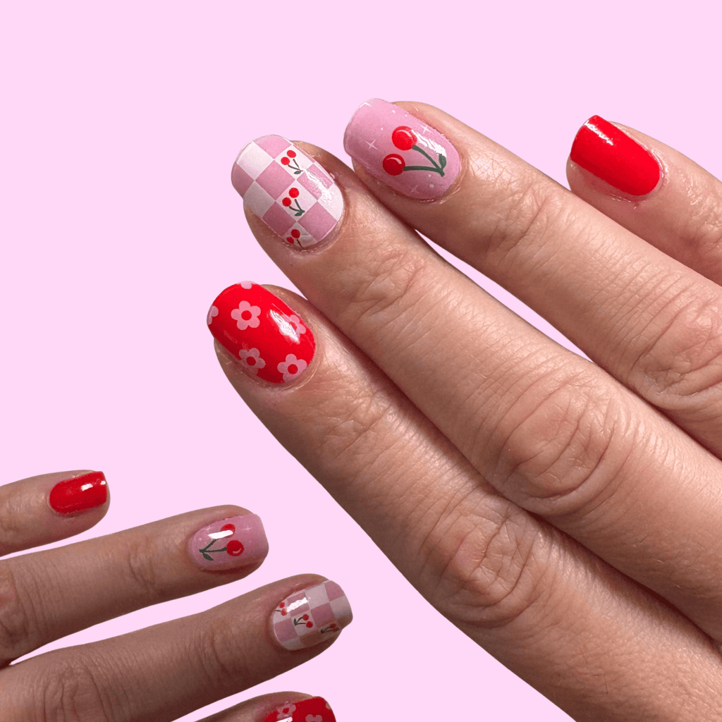 Pink Cherry Mix nail wraps